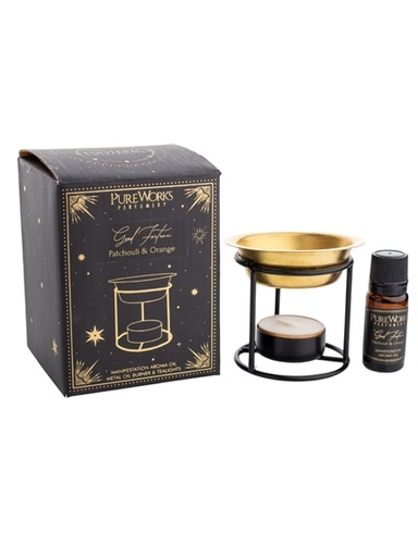 [8903833924913] Set Huile Parfumée et Brûleur Good Fortune - Patchouli et Orange