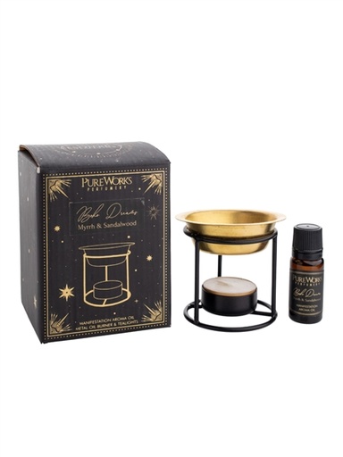 [8903833924883] Set Huile Parfumée et Brûleur Boho Dreams - Myrrhe et Bois de Santal