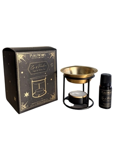 [8903833924906] Set Huile Parfumée et Brûleur Eye of Providence - Sauge et Thé Blanc