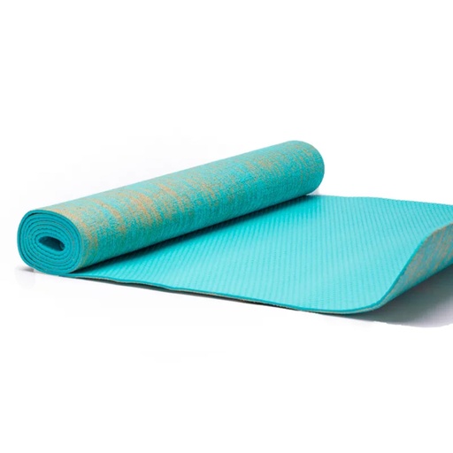 [8718657466415] Yogi & Yogini tapis yoga jute turqoise -- 1550g;61x183x0.5cm