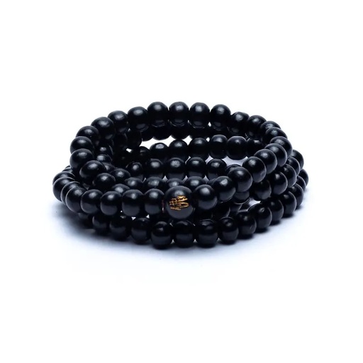 [8718657466439] Mala bois imitation bois d'ébène élastique noir | 0.5 cm