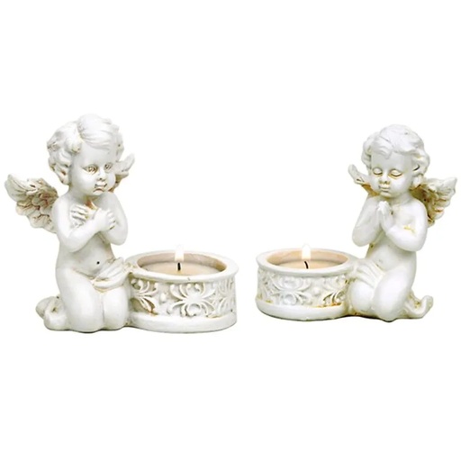 [8718657466613] Deux anges avec bougeoirs | 234 g; 10x9 cm