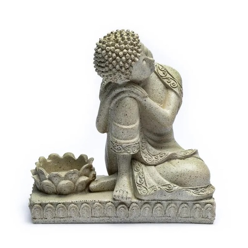 [8718657466637] Bouddha avec bougeoir gris | 394 g; 17.5 cm