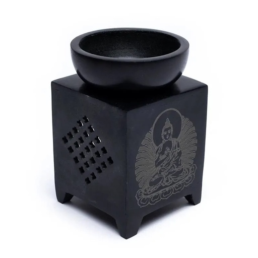 [8718657467191] Brûle-Parfum en pierre à savon Bouddha | 11 cm