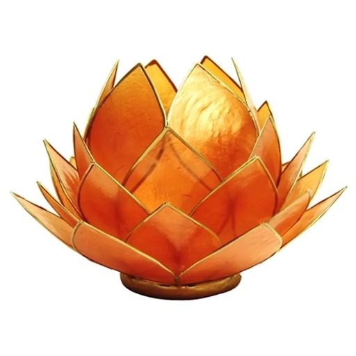 [8718657467474] Eclairage d’ambiance Lotus orange doré grand | 15x15 cm