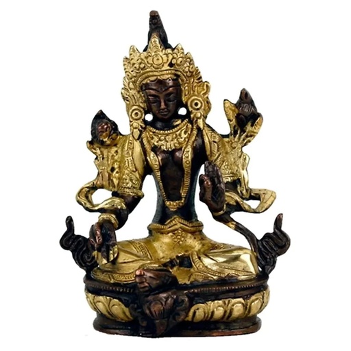 [8718657468273] Tara Verte statuette laiton bicolore | 624 g; 13 cm