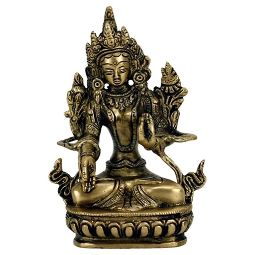 [8718657468297] Tara Blanche statuette laiton | 564 g; 13 cm