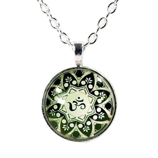 [8718657468853] Collier mandala Om -- 2.5 cm