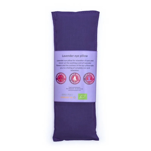 [8718657469645] Coussin pour les yeux Lavande Bio violet foncé | 140 g; 22x8 cm
