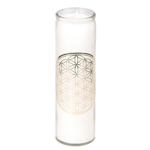[8718969170567] Bougie parfumée Fleur de la Vie stéarine | 21x6.5 cm