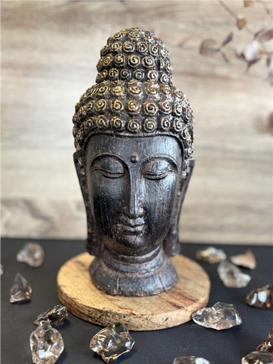 [3660341762462] Statuette Tête de Bouddha 24,5 cm en Résine