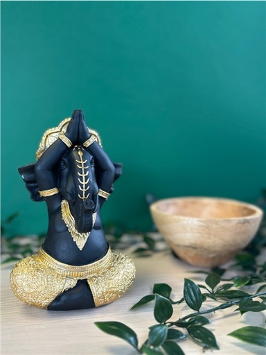 [3660341762721] Statuette Ganesh Yoga 16,7 cm en Résine - Doré