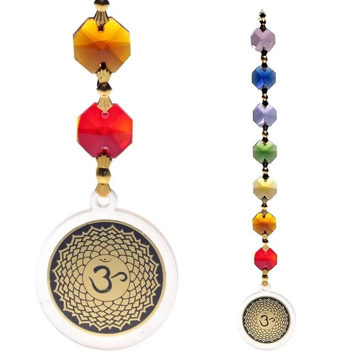 [8718969170994] Feng Shui pendentif décoratif Chakra coronal Om | 20 cm