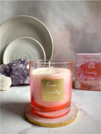 [8903833914594] Bougie parfumée Pierres de Guérison Quartz rose 200 g