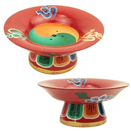 [8718969171489] Brûle bâton d'encens OM en bois verni coloré | 10 cm