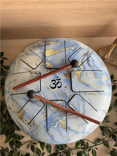 [3660341767184] Tongue Drum Bleu et Doré 30 cm