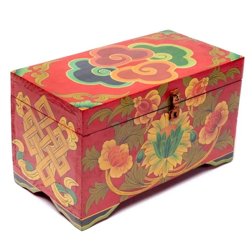 [8718969173117] Coffret Tibétain Spirale - peint à la main | 33x17x21 cm