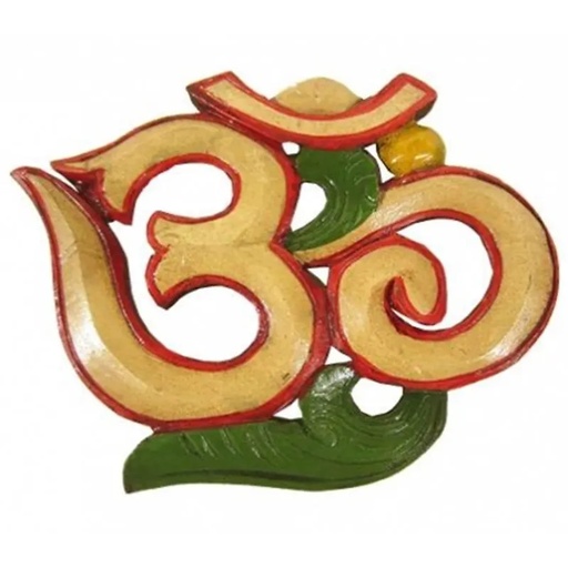 [8718969173162] Symbole OM en bois | 18x14 cm