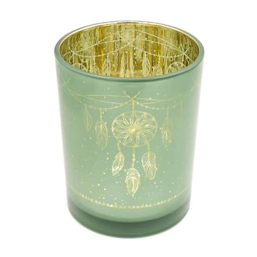 [8721139297032] Photophore métallique Attrape-rêves -- 10x12,5 cm	