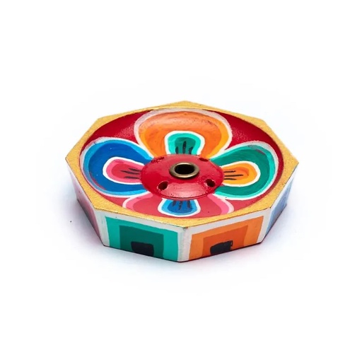 [8718969173216] Brûle bâton d'encens lotus en bois coloré | 6 cm