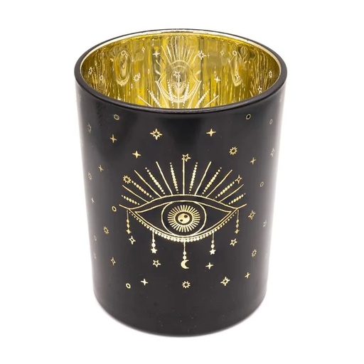 [8721139297056] Photophore métallique Œil de la Providence -- 10x12,5 cm	