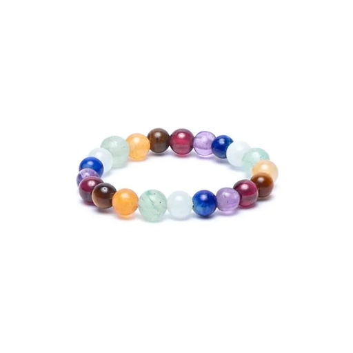 [8721139292600] Bague élastique pierres 7 chakra  -- 3mm