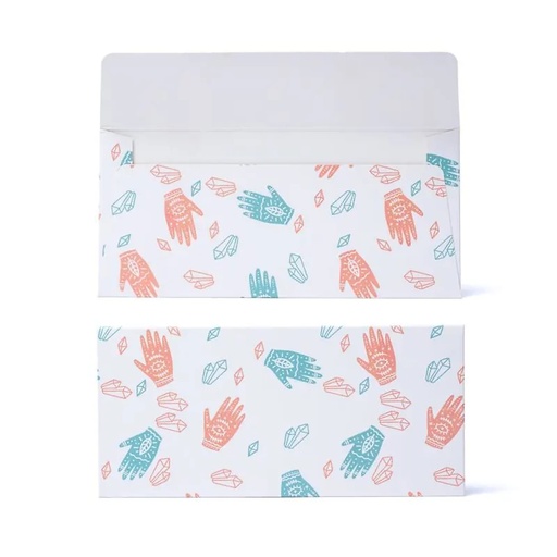 [8721139293485] Enveloppe pour carte-cadeau main divine & gemmes -- 19x9cm