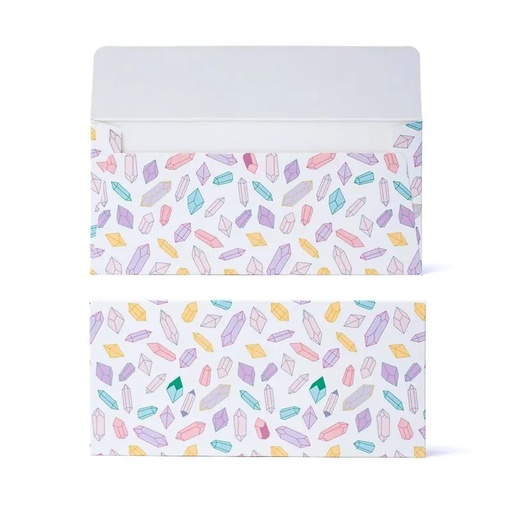 [8721139293508] Enveloppe carte cadeau diamants multicolores --19x9cm