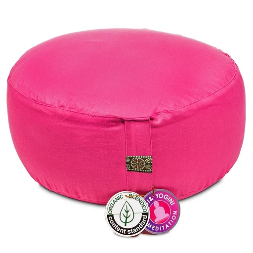 [8718969174046] Coussin de méditation rose coton BIO (OCS) | 33x17cm; ±2500g