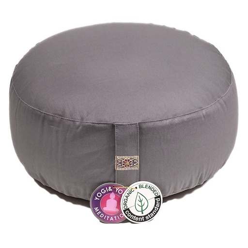 [8718969174060] Coussin de méditation Gris coton BIO (OCS) | 33x17cm; ±2300g
