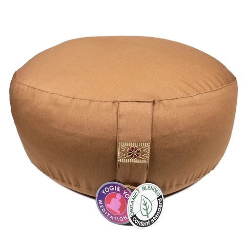 [8718969174077] Coussin de méditation Marron coton BIO (OCS) | 33x17cm; ±2300g