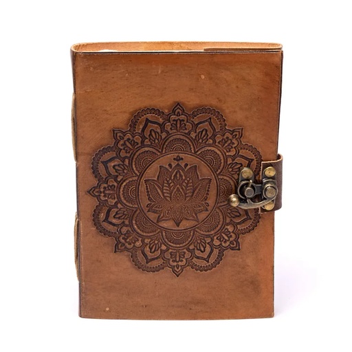 [8721139296134] Carnet de note Mandala avec couverture en cuir synthétique -- 250g; 18x13 cm	