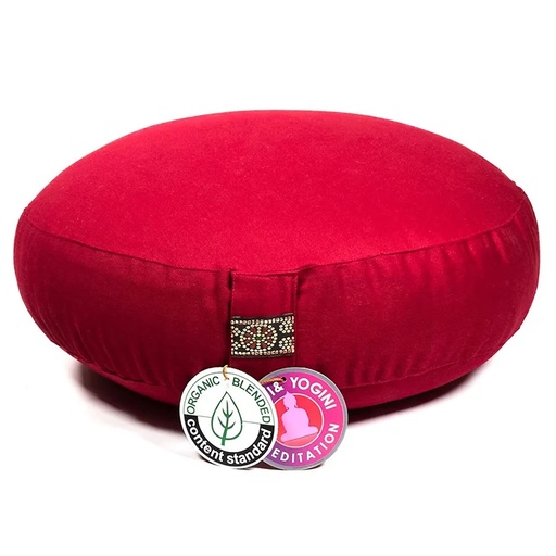 [8718969174329] Coussin méditation modèle bas rouge coton BIO (OCS)  | 2200 g; 33x12 cm