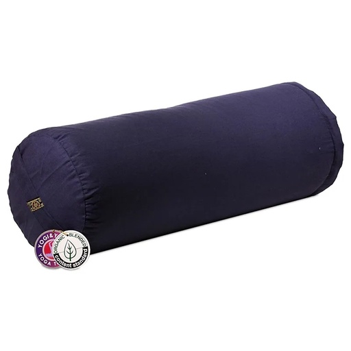 [8718969174374] Coussin cylindrique Bleu foncé coton BIO (OCS) | 60x16cm; ±2300 g