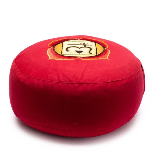 [8718969174473] Coussin de méditation 1er Chakra Muladhara brodé | 33x17 cm