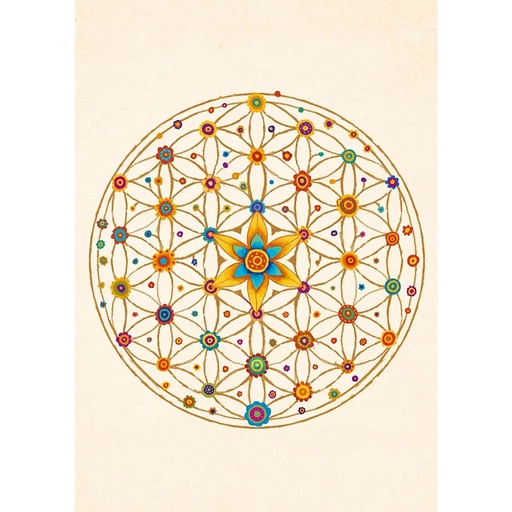 [8720812522560] Carte postale Fleur de Vie -- 15x10.5 cm