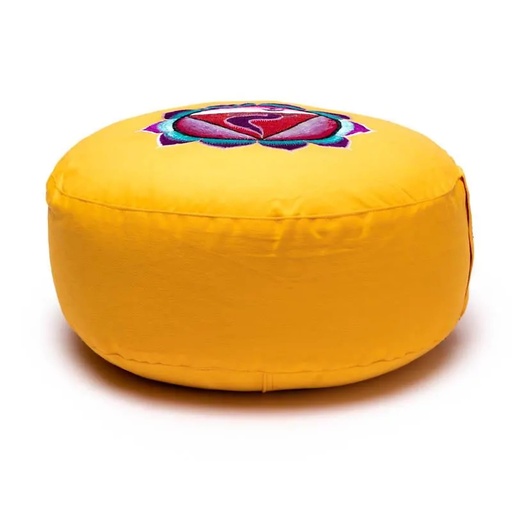 [8718969174497] Coussin 3è Chakra Manipura brodé | 33x17 cm