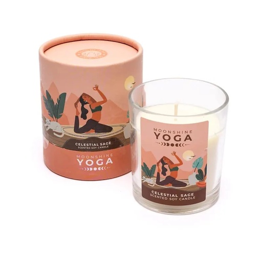 [8903833925941] Bougie en cire de soja Moonshine Yoga Sauge Céleste -- 128g