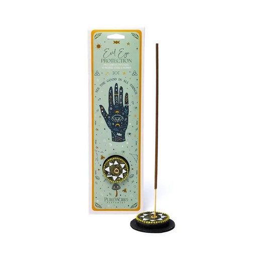 [8903833924425] EncensCelestial Magic Protection Mauvais Oeil + porte encens -- 40gr