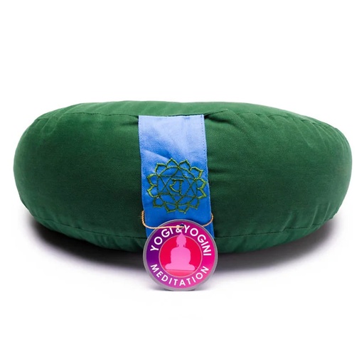 [8718969174770] Coussin méditation 1/2 lune 4è Chakra | ±1008 g; 33x13 cm