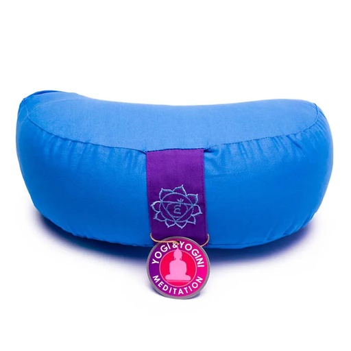 [8718969174787] Coussin méditation 1/2 lune 5è Chakra | ±1008 g; 33x13 cm