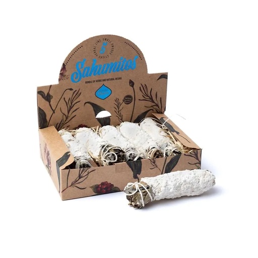 [7798348231479] Sagrada Madre Sahumitos Smudge Yagra blanc -- 18x4x12cm