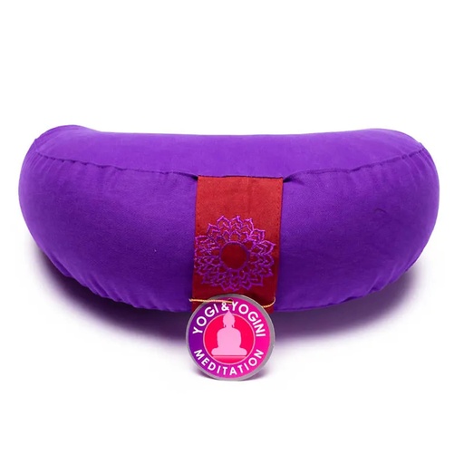 [8718969174800] Coussin méditation 1/2 lune 7è Chakra | ±1008 g; 33x13 cm