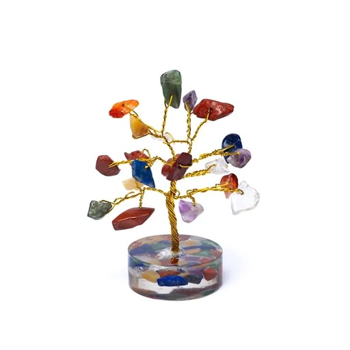 [8721139291085] Arbre de pierres précieuses 7 chakra -- ±8cm
