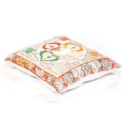[8718969175296] Coussin blanc double Dorge pour bol tibetain | 20x20 cm