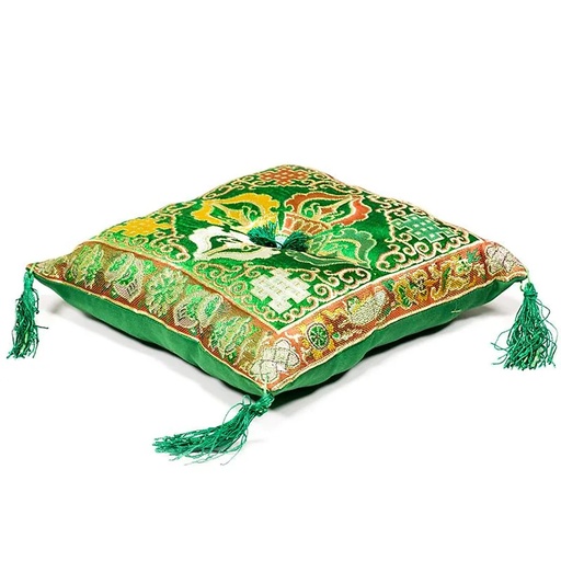 [8718969175326] Coussin Vert double Dorge pour bol tibétain | 20x20 cm