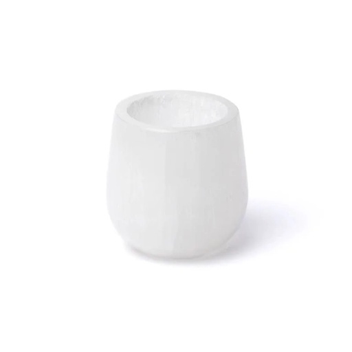 [8721139290224] Bougeoir conique en sélénite -- ±6cm