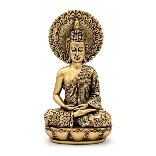 [8721139298428] Bouddha méditation couleur or -- 13x9.5x25.2 cm