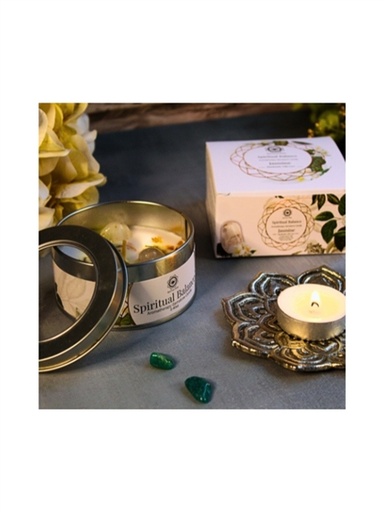 [7434628765714] Bougie Litho Green Tree Equilibre Spirituel - Jasmin - 70 grs