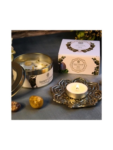 [7434631476416] Bougie Litho Green Tree Croissance Intérieure - Menthe - 70 grs